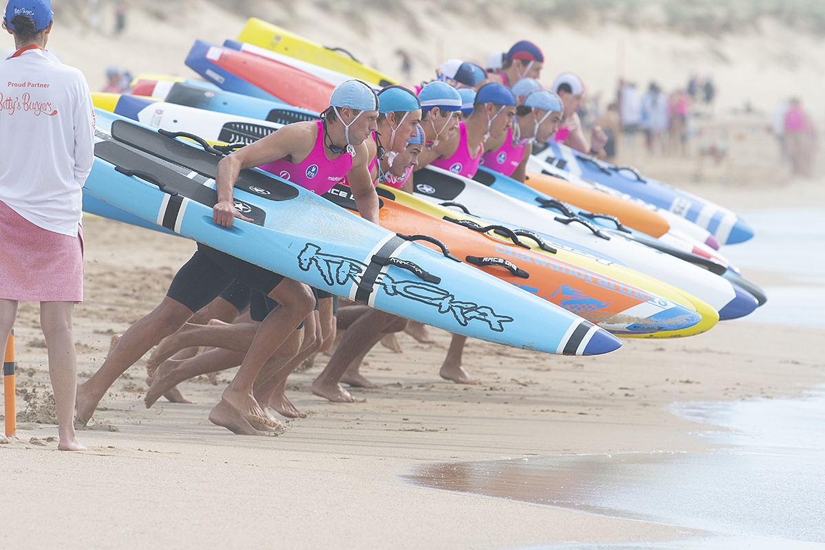 Nippers paddling out at Cronulla Beach