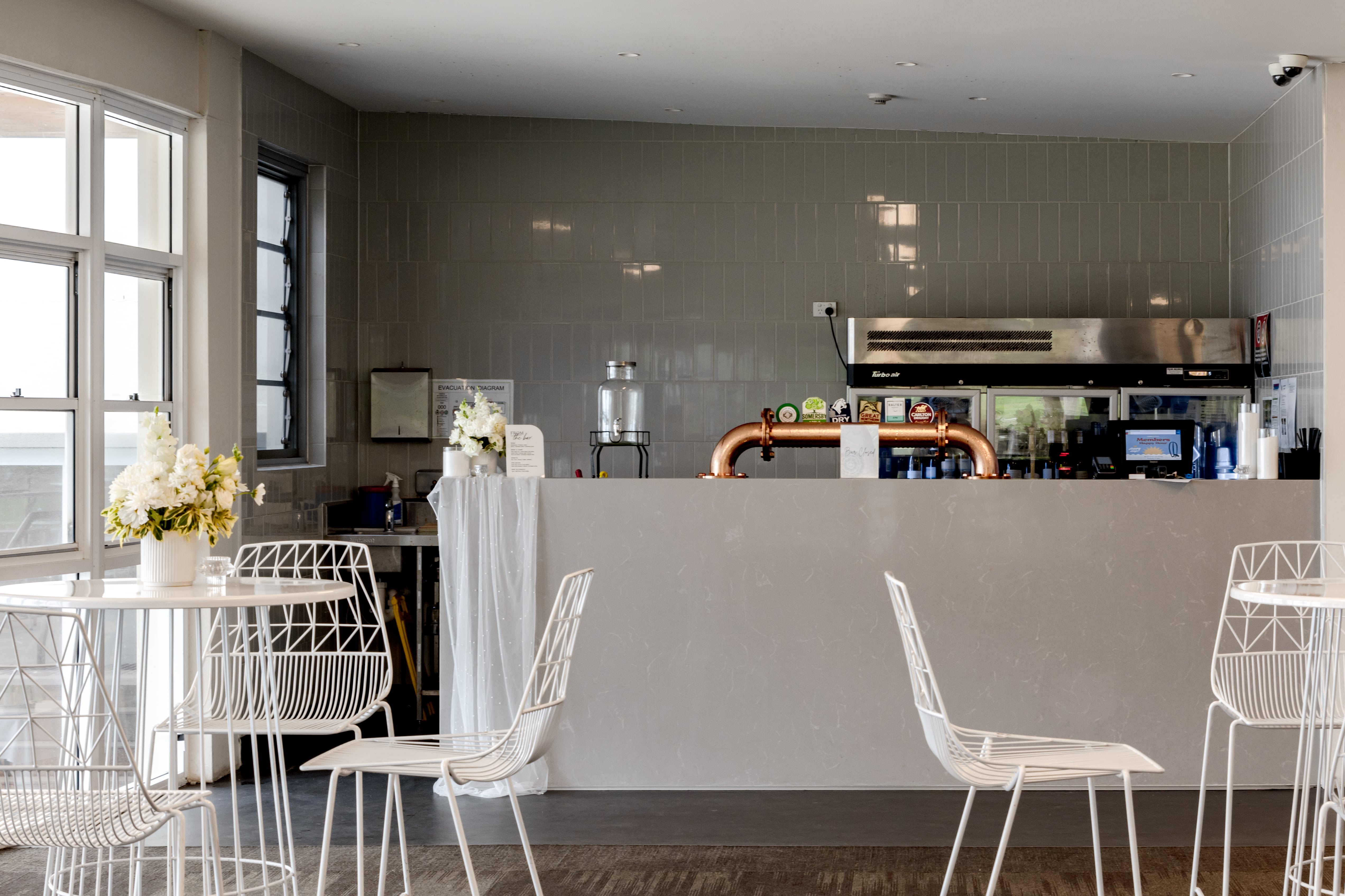Dining setting overlooking Cronulla Beach