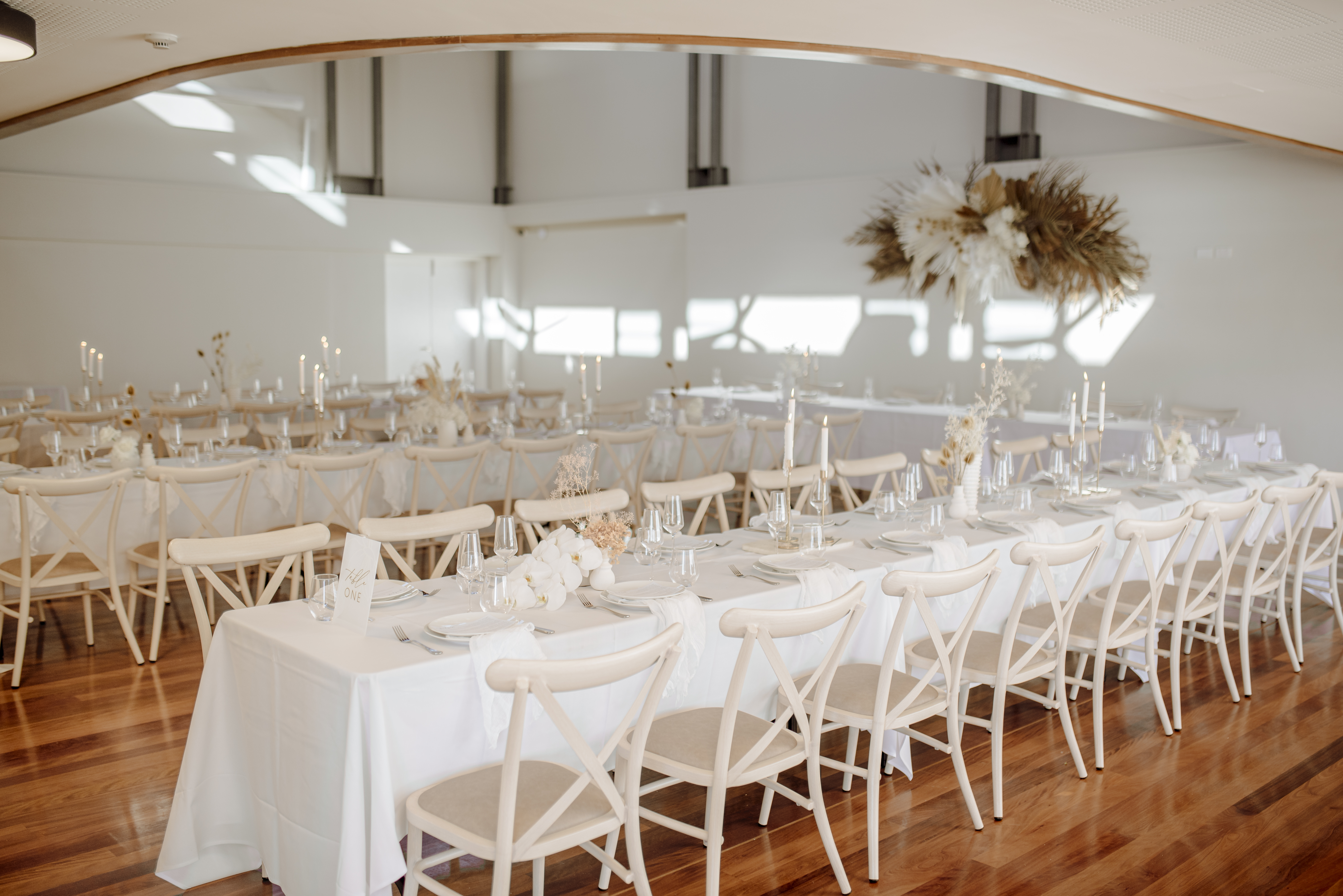 Ballroom styled for a reception